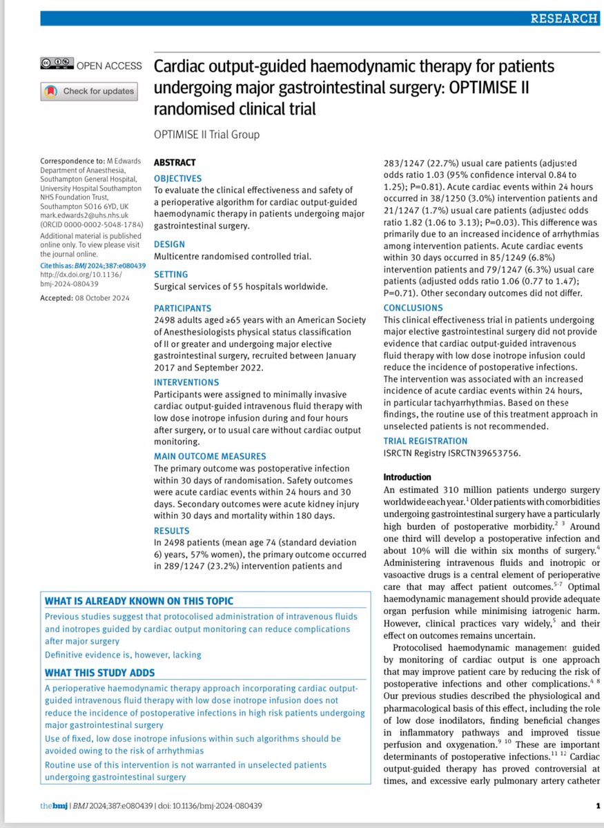 LuCadoreStefani's tweet image. The new publication OptimiseII provides robust evidence on output-guided haemodynamic therapy. The full article is available: bmj.com/content/387/bm…