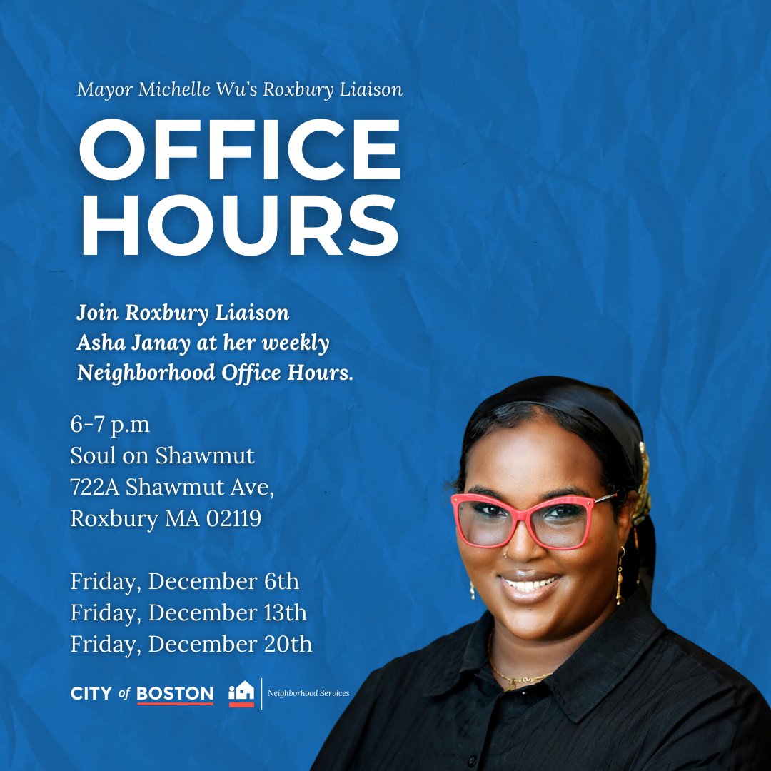 I’ve heard from many residents about the need for evening office hours to better accommodate those who work during the day. With this in mind, I’m excited to host my new office hours at a recently opened restaurant, Soul on Shawmut. I invite you to join me there soon.
