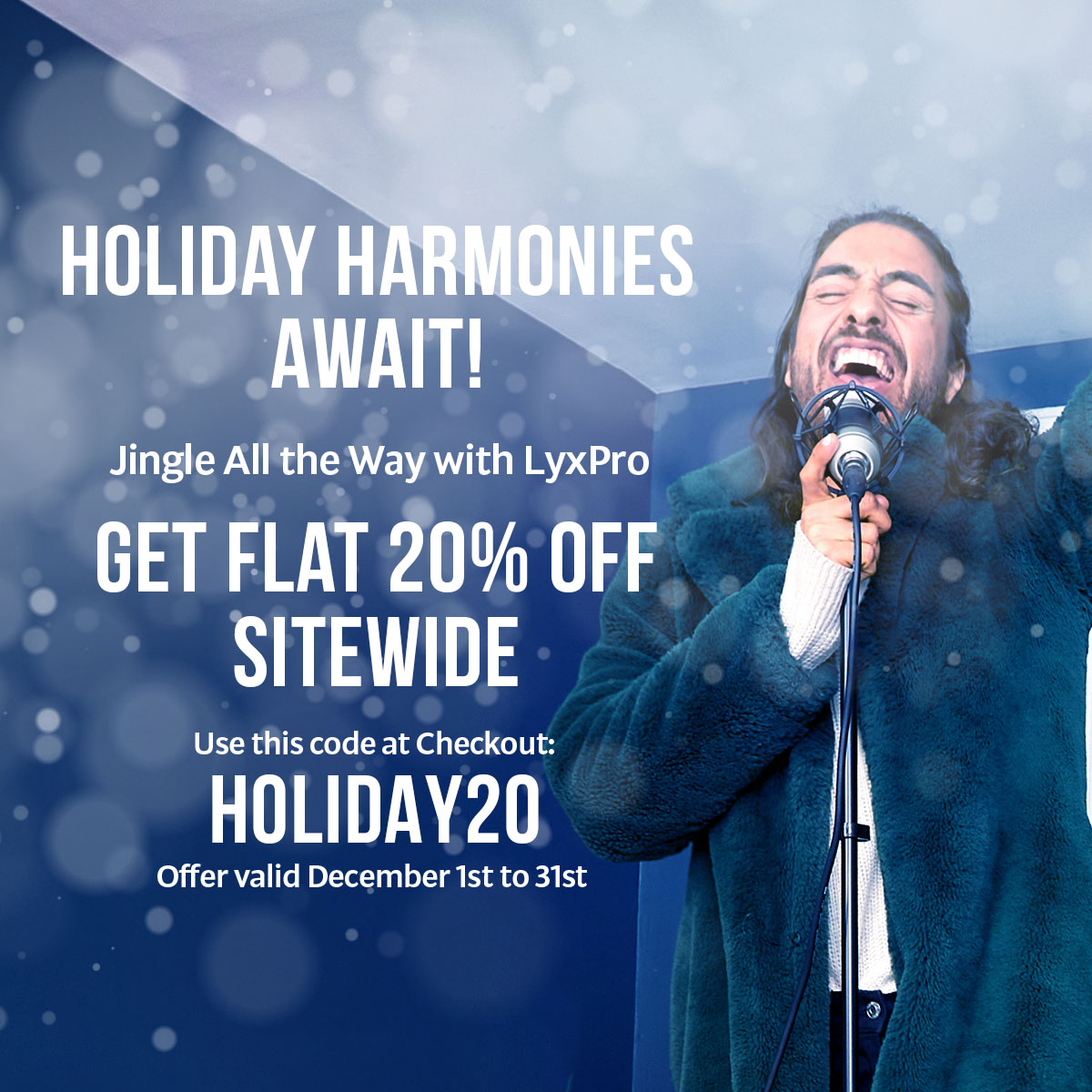 LyxProOfficial's tweet photo. Enjoy 20% off sitewide this season with code HOLIDAY20 at check out. Happy Holidays! ❄️⛄🎁 https://t.co/jlJERjNV7Z