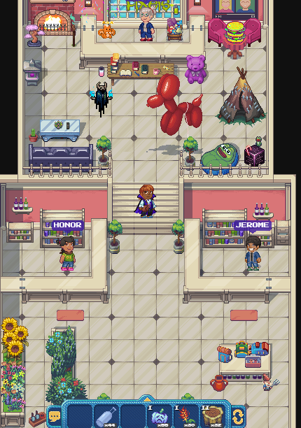 Everything in <a href="/pixels_online/">Pixels</a> is cute but I didn't realize how pretty the decor building interior is...
Can you tell that I don't decorate much 😅