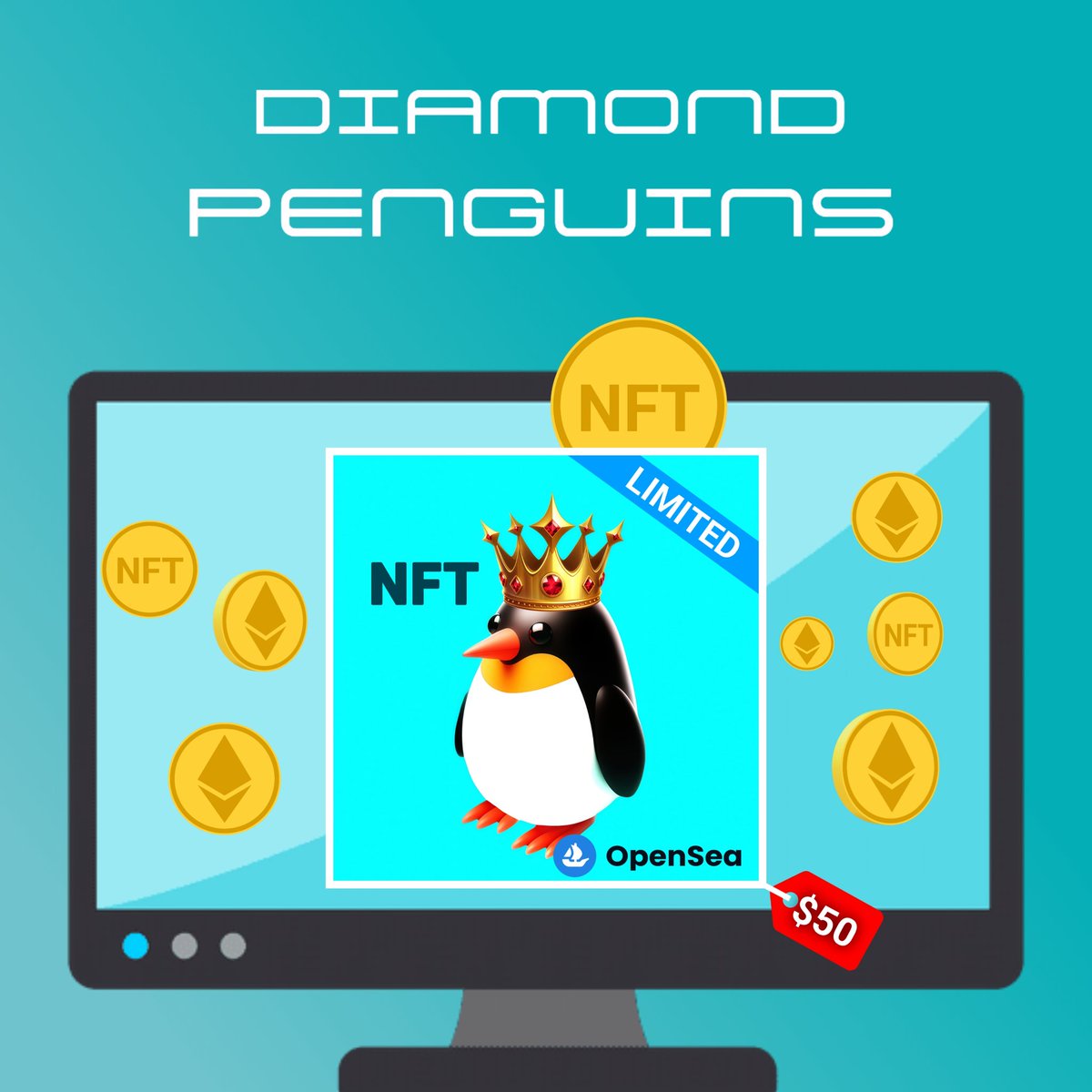 💰Win 100k USDT🎁
How to join:

Buy at least one NFT just $50
Let's Go! ➡️ opensea.io/collection/dia…

❤️Like the post

🔄Repost/TagMaxFriends

✅Follow <a href="/penguinsdiamond/">Diamond Penguins NFT</a>
🚨1 winner will each get 100k USDT for completing (ALL THE STEPS IN THE PINNED POST!)
#NFT