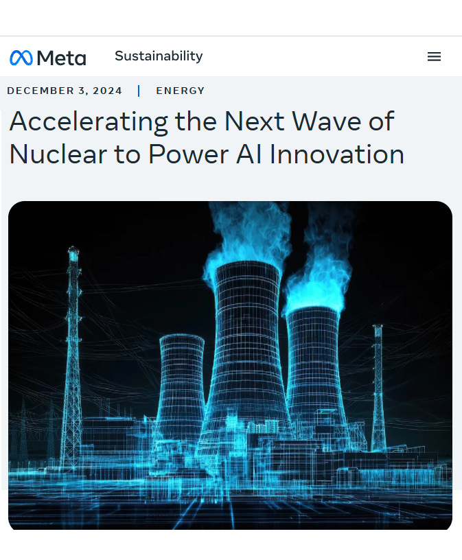TheMongrel_Cat's tweet photo. Let's go!! Meta has just announced an RFP to identify #nuclear power developers who can deliver 1 - 4 GW 👀 of new #nuclear capacity in the US 🇺🇸 by 2030!!

#uranium (link in reply) https://t.co/1iOjzeZUmr