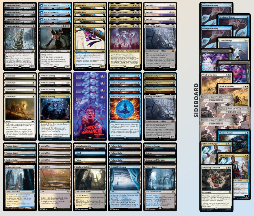 anderchouza's tweet photo. El domingo 5-3 (19º) en el Super Destination Qualifier con las mismas 75:
0-2 Broodscale
2-0 Jeskai Control @Kneki18
2-1 Jeskai Scam
2-0 Boros Energy
2-0 Storm @AnderAlvarez
2-1 Temur Breach @patxisanchez
1-2 Boros Energy vs Guti
1-2 5c Zoo
Ahora de chill hasta el B&amp;R del 16 dic https://t.co/RclB91OVPx