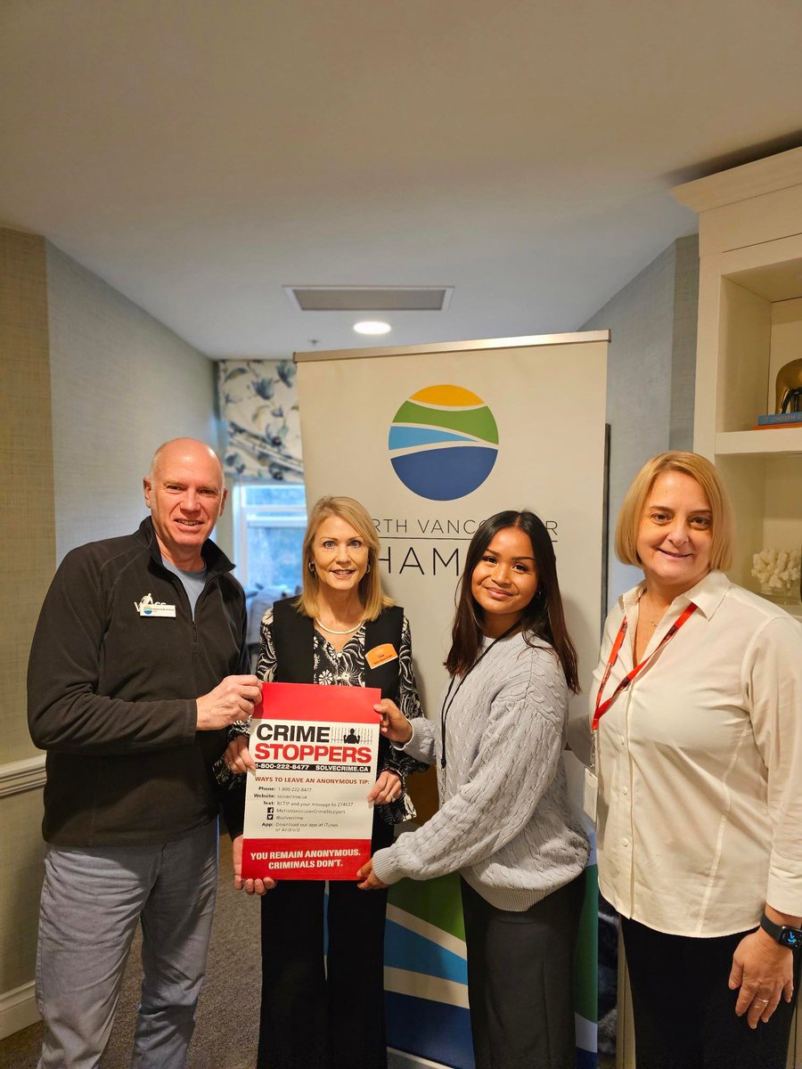Thank you to <a href="/nvchamber/">NV Chamber</a> and <a href="/SunriseSrLiving/">Sunrise Senior Living</a> Lynn Valley for hosting @metrovancouvercrimestoppers at their Senior Care Sector, learning important tips on how to recognize, prevent, and report scams involving seniors.

#NVChamber  #ChamberinAction #SeniorSafety