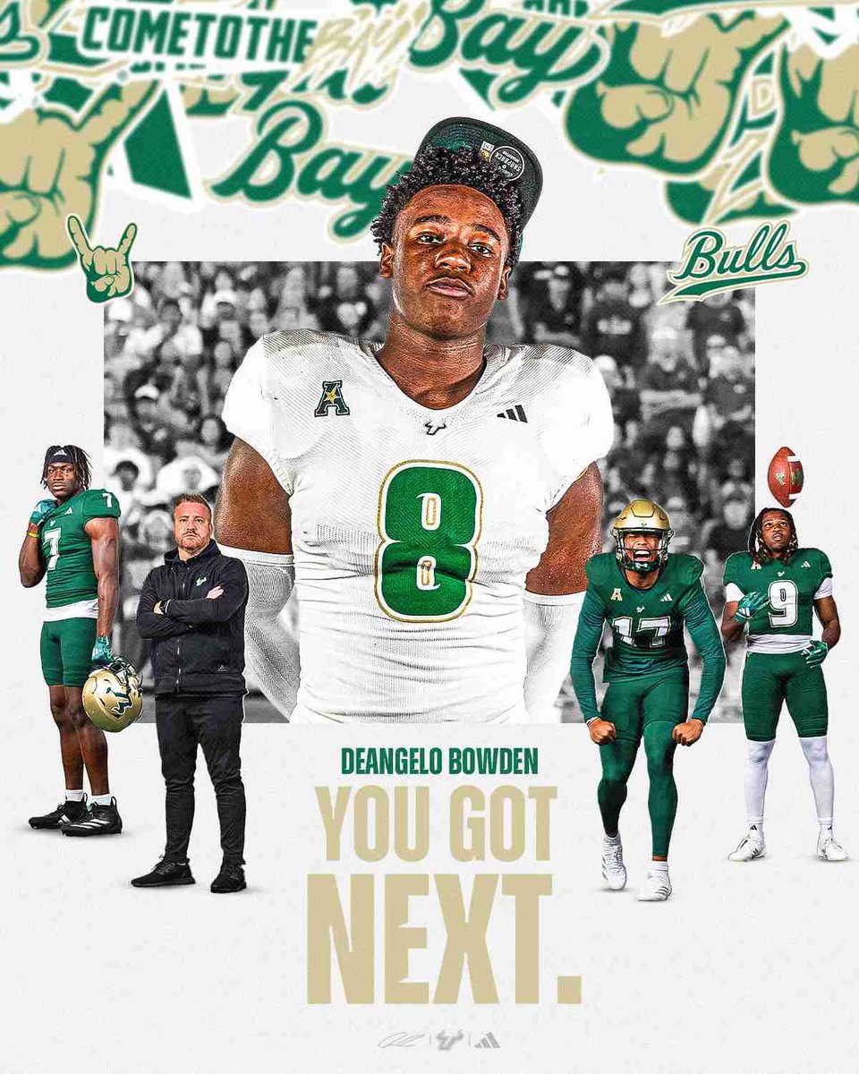 DeAngelo Bowden 8 (@deangelobowden) on Twitter photo Pen to Paper Tomorrow!
<a href="/CoachGolesh/">Alex Golesh</a> <a href="/COACH_BKEAN/">Brett Kean</a> <a href="/ToddOrlandoUSF/">Coach Todd Orlando</a> <a href="/ELevy_USF/">Ephi Levy</a> <a href="/MKellyUSF/">Michael Kelly</a> <a href="/alexmfagan/">Alex Fagan</a> <a href="/USFHerd/">USF T w i t t e r Herd 🤘</a> <a href="/USFFootball/">USF Football</a> <a href="/MikeWard71/">Mike Ward</a> <a href="/patward71/">Pat Ward</a> #AGTG #CR #Gobulls Pen to Paper Tomorrow!
<a href="/CoachGolesh/">Alex Golesh</a> <a href="/COACH_BKEAN/">Brett Kean</a> <a href="/ToddOrlandoUSF/">Coach Todd Orlando</a> <a href="/ELevy_USF/">Ephi Levy</a> <a href="/MKellyUSF/">Michael Kelly</a> <a href="/alexmfagan/">Alex Fagan</a> <a href="/USFHerd/">USF T w i t t e r Herd 🤘</a> <a href="/USFFootball/">USF Football</a> <a href="/MikeWard71/">Mike Ward</a> <a href="/patward71/">Pat Ward</a> #AGTG #CR #Gobulls
