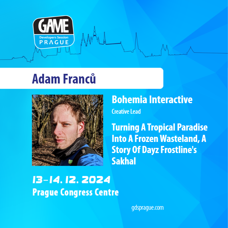 Want to hear about the environment art and design challenges we faced while working on #DayZFrostline's #Sakhal this year?

Well, you are in luck! I am happy to announce that I will be speaking at this years <a href="/GameDevSession/">GAME Developers Sesssion Prague ⭐ 13.-14. Dec 2024</a> 

See you there! 😊