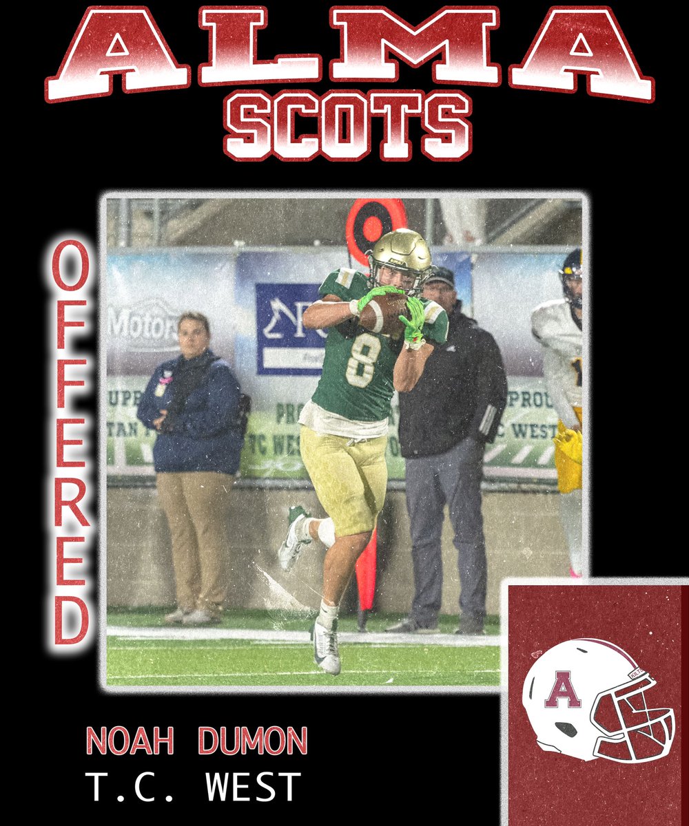 After a great conversation with Coach Cole I am blessed to say that I have received my second offer to play college football at Alma College. Go Scots! ⚔️

<a href="/AlmaCoachCole/">Scotty Cole</a> <a href="/CoachWagner31/">Coach Wagner</a> <a href="/TCWestTitanFB/">Traverse City West Titan Football</a> <a href="/AlmaScotsFB/">Alma College Football</a> <a href="/CoachCouchAlma/">Jason Couch</a>