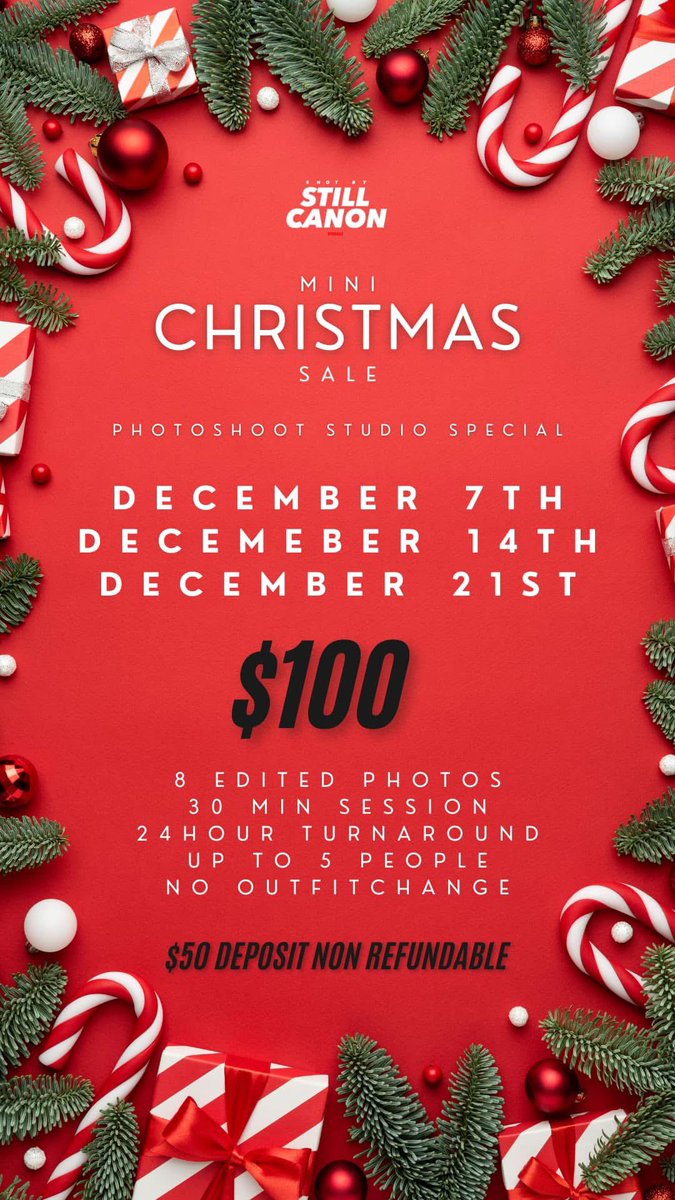 mediamarket___'s tweet image. Studio photo shoot with @stillcanon for the holidays don’t miss this 📸