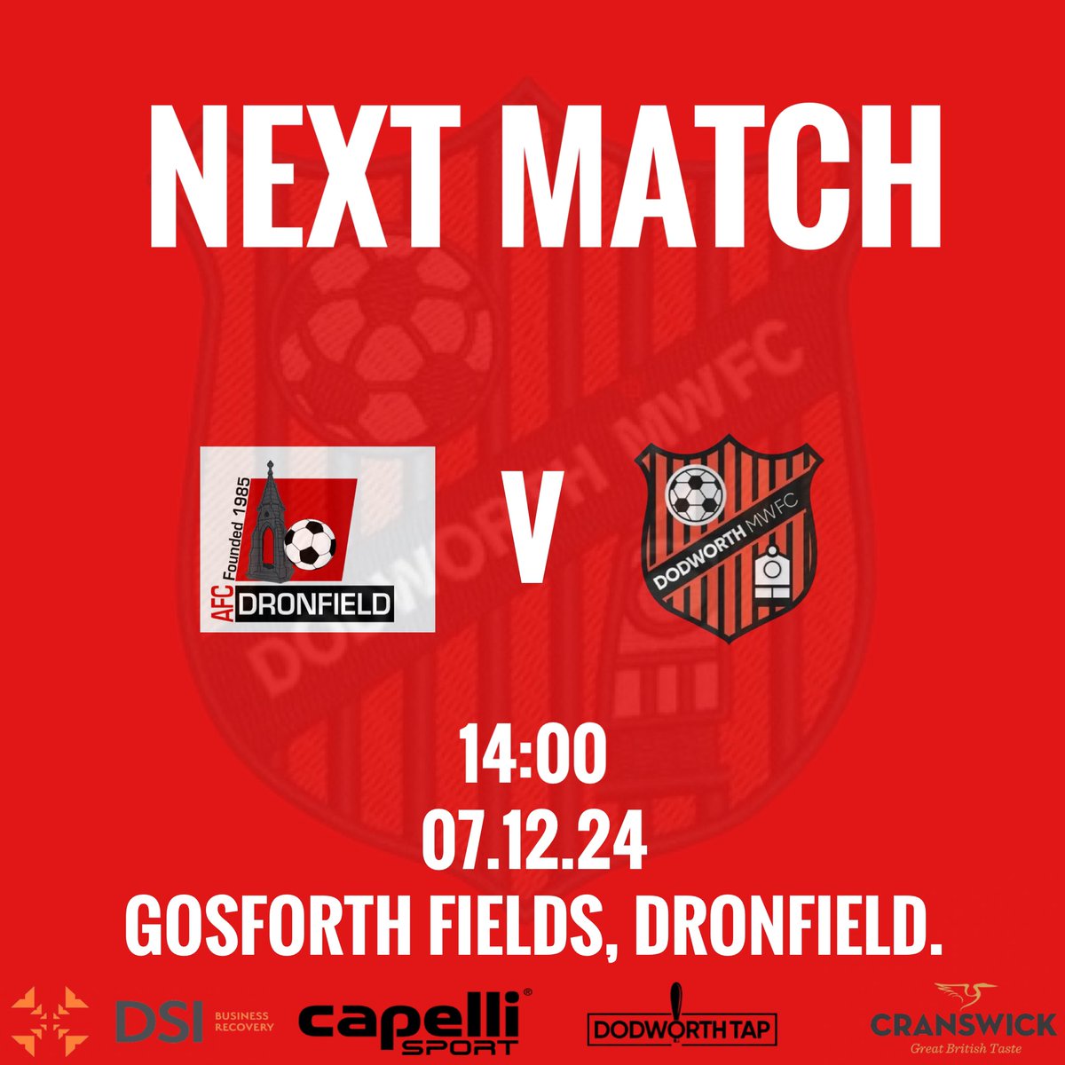 Dodworth Miners Welfare FC (@dmwfc) on Twitter photo π‘ππ«π§ π ππ§ππ
Weβre playing AFC Dronfield again this weekend however this time we are away from home. Letβs hope we can get back to back wins!
π AFC Dronfield
π Saturday 7th December
β°14:00 KO
π Gosforth Fields, Dronfield.
π SHCFA Premier League
#DMWFC | <a href="/SHCFA/">Sheffield FA β½οΈ</a> π‘ππ«π§ π ππ§ππ
Weβre playing AFC Dronfield again this weekend however this time we are away from home. Letβs hope we can get back to back wins!
π AFC Dronfield
π Saturday 7th December
β°14:00 KO
π Gosforth Fields, Dronfield.
π SHCFA Premier League
#DMWFC | <a href="/SHCFA/">Sheffield FA β½οΈ</a>