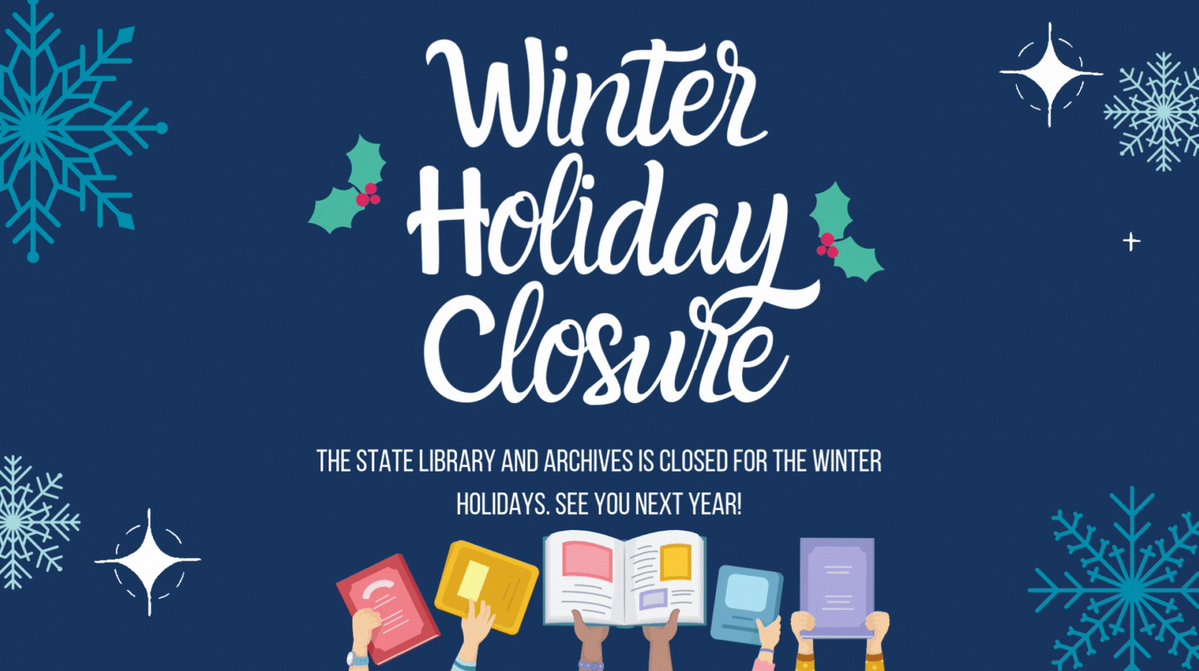 StateLibraryFL's tweet image. Merry Christmas! The State Library and Archives is closed today for the holidays!