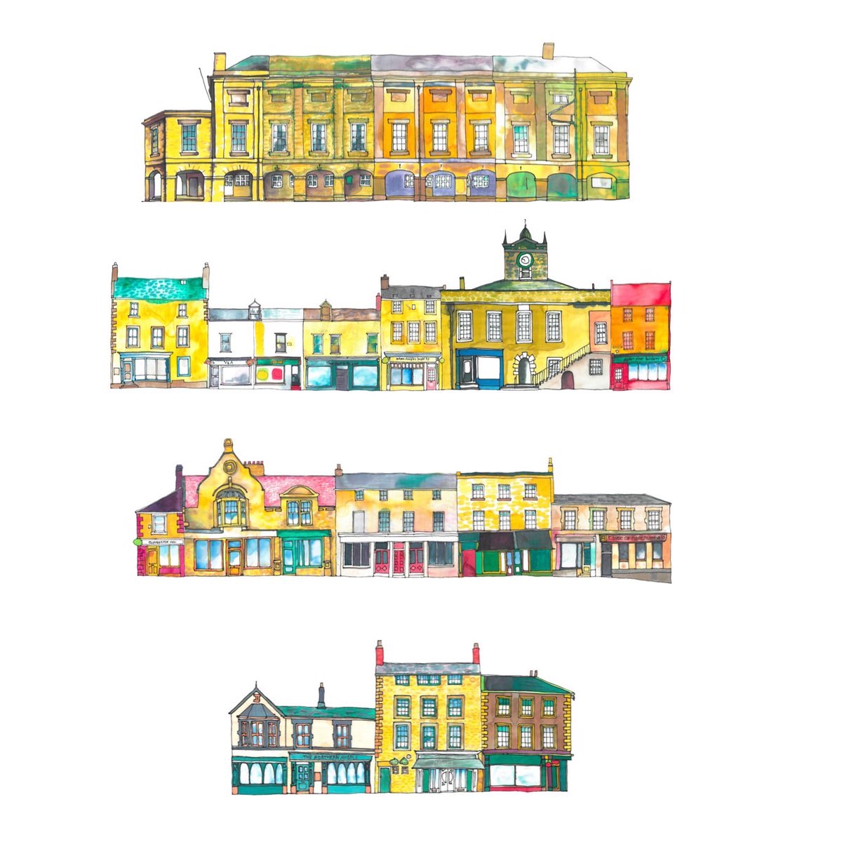 For the late shift. Here's the first of 4 versions of Alnwick Market Square that we've been making with artist <a href="/Tony_Wades/">Tony Wade</a> and the people of Alnwick. Youngest painter was 9, the oldest was 88. #PeopleMakeAlnwick