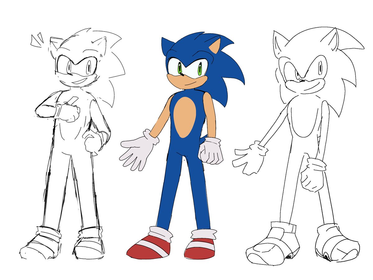 Ult_1ifef0rm's tweet image. Tried drawing sonic again