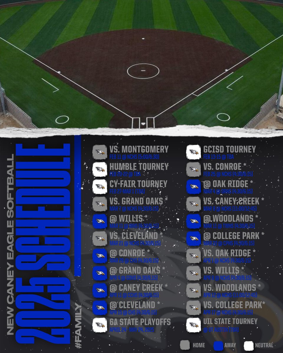 Mark it on your calendar 📅 

2025 Schedule Drops today, be there!! 
#FAMILY 💙🥎🖤