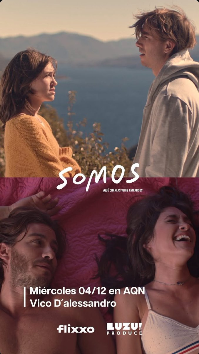 LuzuData's tweet photo. 📲 Mañana miércoles 04/12 estará Vico D’Alessandro en #AntesQueNadie presentando “Somos” la nueva ficción de Luzu Produce. https://t.co/r3L2T5Rj6X