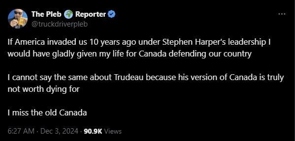 wait wait wait...   

Those who screech "Trudeau for treason", are the treasonous ones?  

Those who screech about being patriots are the least patriotic?  

Those who screech "freedom" want to be invaded?  

I-am-ever-so-shocked 😲.  Trudeau derangement is wild.