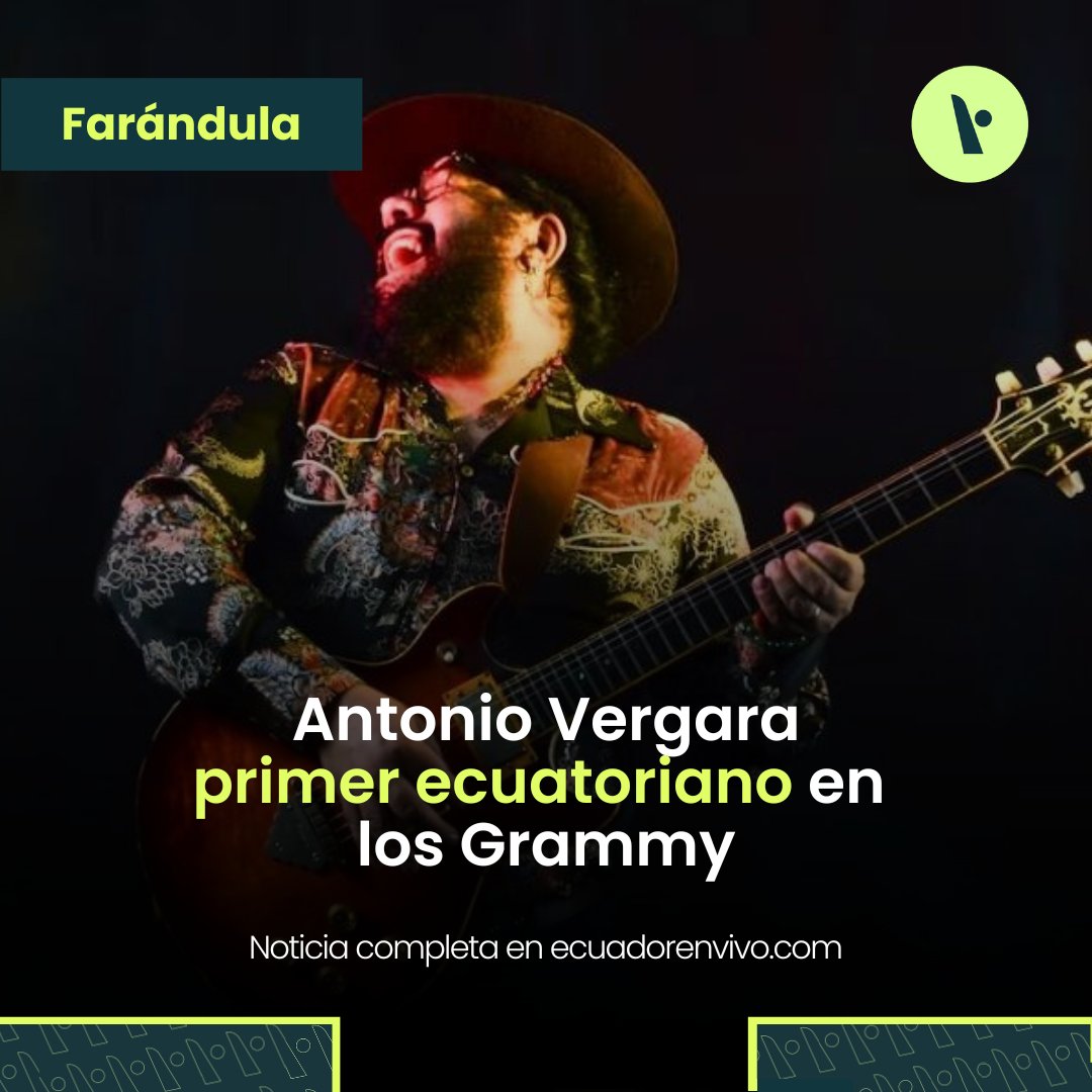 ecuadorenvivo's tweet photo. 🎉 Antonio Vergara hace historia para Ecuador en los Grammy 2025. El cantautor y productor musical ha sido nominado a Mejor Álbum de Blues Contemporáneo con su disco The Fury.

Es el primer ecuatoriano y el primer hispanoamericano en competir en esta categoría, enfrentándose a figuras como Joe Bonamassa y Ruthie Foster.

📲 Lee más ingresando a https://t.co/zoWxTSDtIY

#AntonioVergara #TheFury #BluesEcuatoriano #OrgulloEcuatoriano #Grammy2025