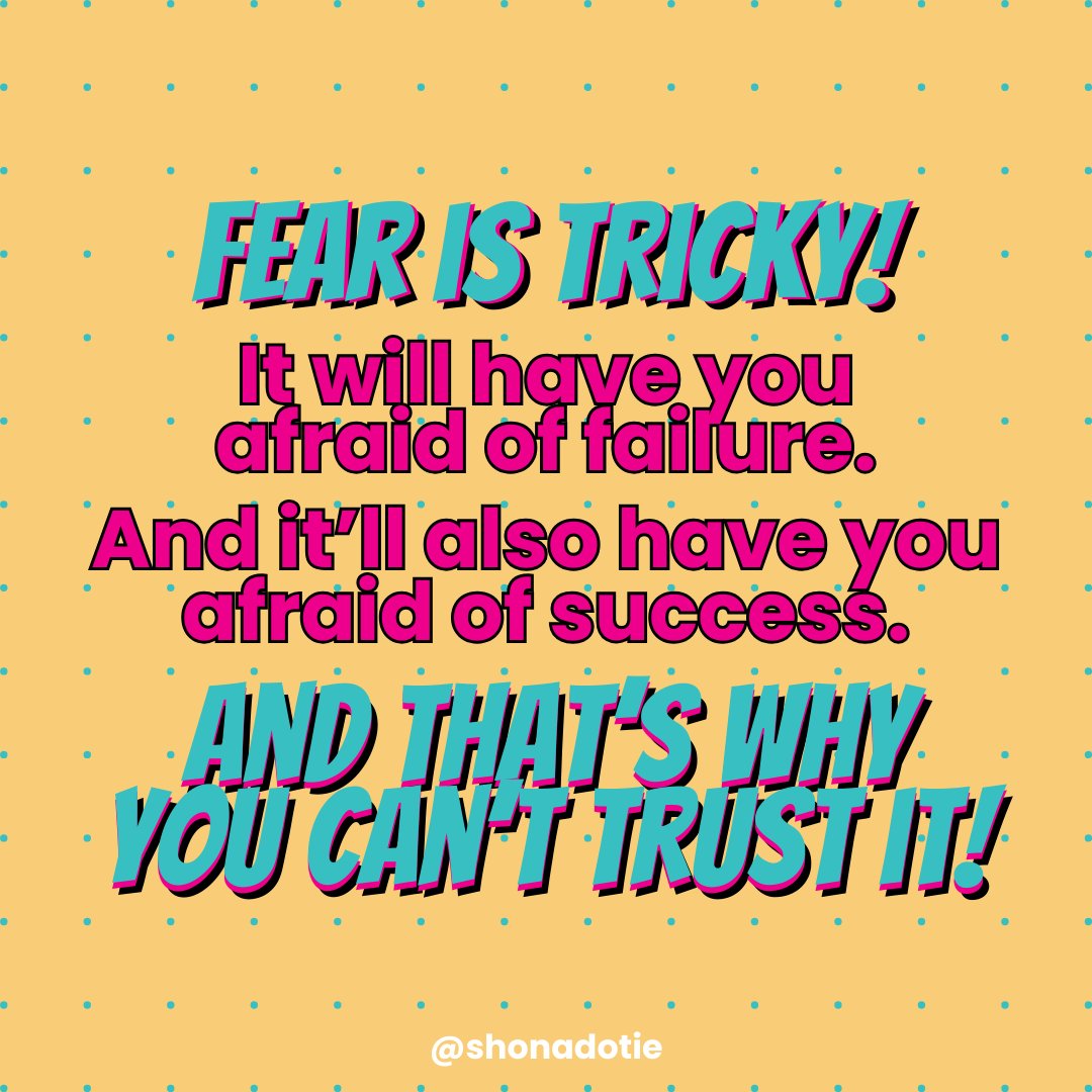 💭 Fear is tricky....

It whispers in your ear, making you second-guess yourself. It warns you about failure, but here’s the catch: it warns you about success too.

✨ What’s one fear you’re ready to face head-on? Share it below—we’ve got your back! 🖤