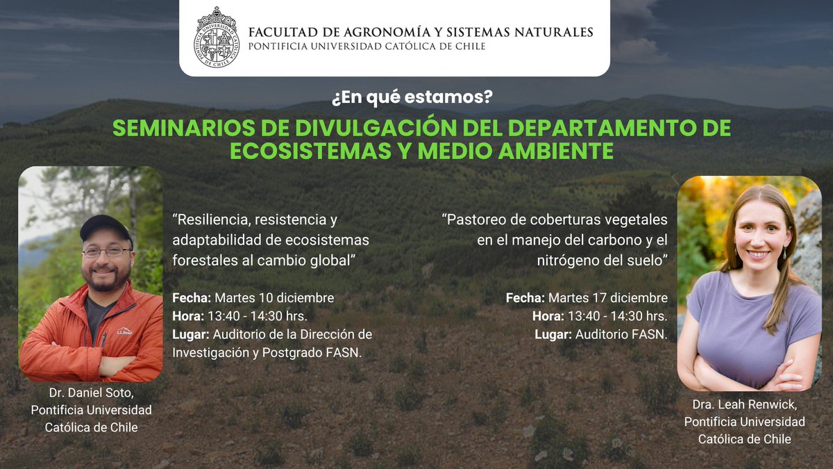 Facultad de Agronomía y Sistemas Naturales UC tweet media