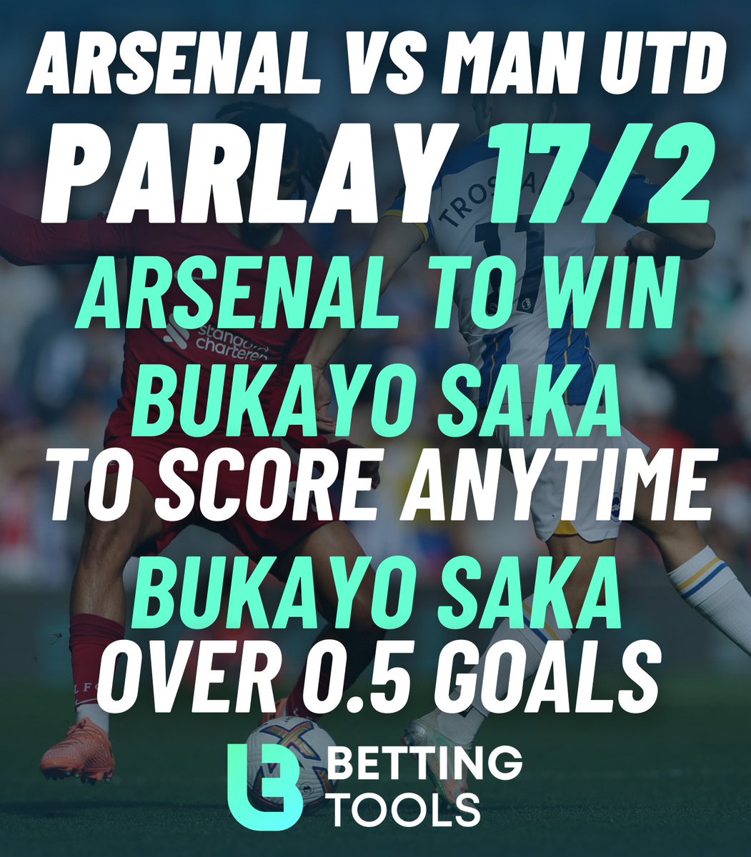 Odds_Plays's tweet photo. Man Utd take on Arsenal in the EPL tomorrow ⚽

Here's our BettingTools BetBuilder Parlay 💰

https://t.co/9SbW7vBDPI 🔗 https://t.co/GRCCIUKDrB