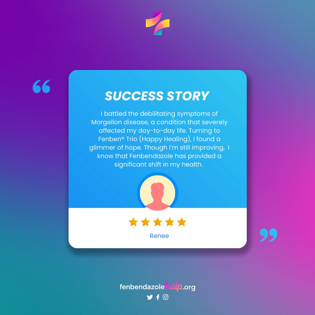 FenbenHelp's tweet image. Another success story from the archives: Renee battled the debilitating symptoms of Morgellon disease, a condition that severely affected her day-to-day life. Turning to Fenben® Trio, she found hope and is still improving. Have a story? Share it on our website!