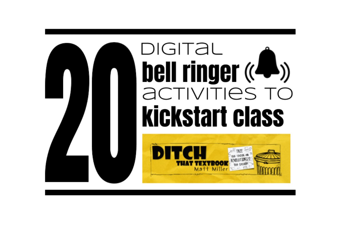 DitchThatTxtbk's tweet photo. 20 digital bell 🔔 ringer activities to kickstart class

💡Tips for using bell ringers in class
🔗Links to resources
📒 FREE downloadable ebook including 10 activities complete with instructions, templates, &amp; extension ideas

https://t.co/7brWtrZ7Cn #ditchbook https://t.co/eocVfxBEYi