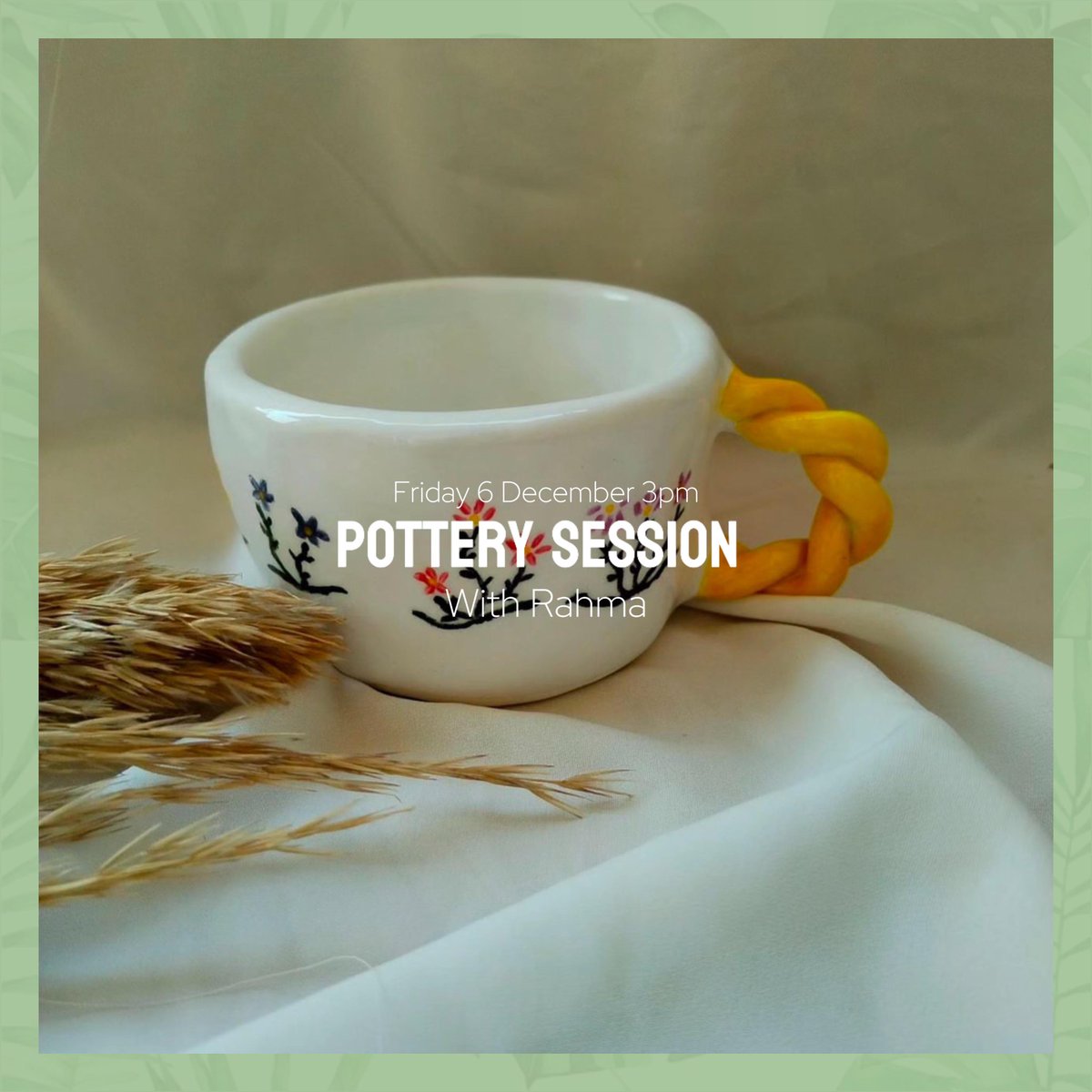 ilcampoeg's tweet image. IL CAMPO December Events 🌲

🌟 Pottery Session
🗓️ Friday, 6 December 

🧘‍♀️ Sunset Yoga &amp;amp; Full Moon Meditation
🗓️ Friday, 13 December 

💡 Life coach 
🗓️ Saturday, 21 December 

#events #ilcampo #december #yoga #pottery #life