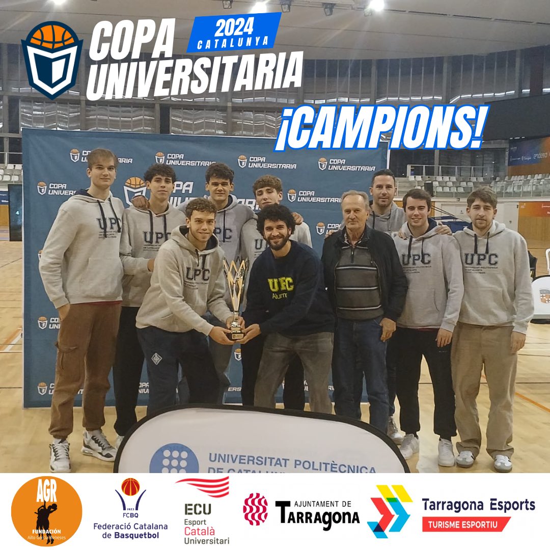 🏆 La UAB femenina i UPC masculina es proclamen CAMPIONES de Catalunya de la Copa Universitària.

📈 El equip femení de la UAB ha guanyat a la UIC 87 a 53. El equip masculí de la UPC ha guanyat a la UAB 100 a 73.

👏🏼 Fantàstica Copa, enhorabona a tots els equips!