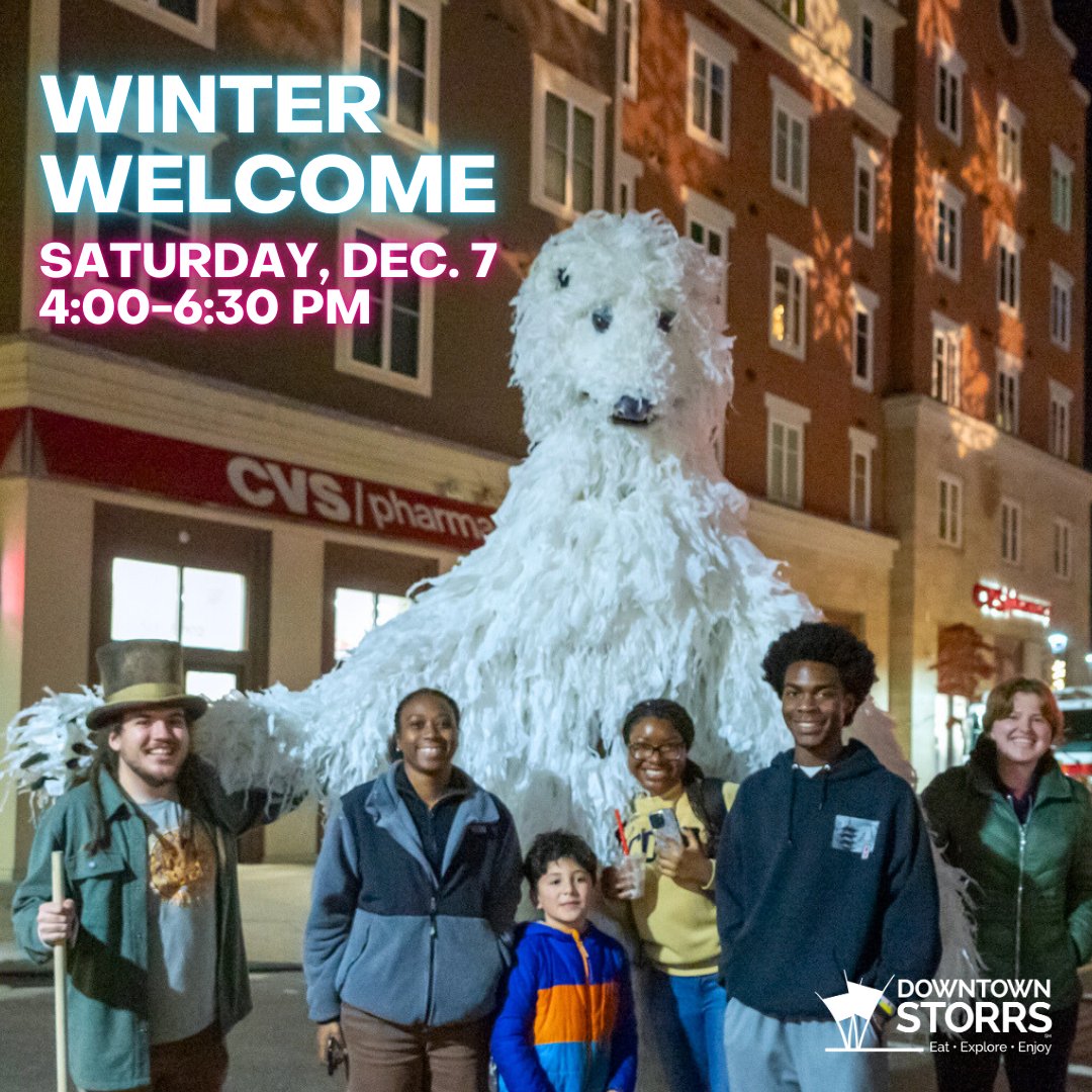 Downtown Storrs (@downtownstorrs) on Twitter photo Making our list, checking it twice:
Winter lights? βοΈ
Snowy crafts? βοΈ
Seasonal treats? βοΈ
12-foot tall polar bear puppet? βοΈ
We're ready for Winter Welcome! Are you??
ποΈ Sat. Dec. 7
β° 4-6:30 PM
π #DowntownStorrs
ποΈ FREE! Open to all ages
#Storrs #MansfieldCT #UConn #CTVisit Making our list, checking it twice:
Winter lights? βοΈ
Snowy crafts? βοΈ
Seasonal treats? βοΈ
12-foot tall polar bear puppet? βοΈ
We're ready for Winter Welcome! Are you??
ποΈ Sat. Dec. 7
β° 4-6:30 PM
π #DowntownStorrs
ποΈ FREE! Open to all ages
#Storrs #MansfieldCT #UConn #CTVisit