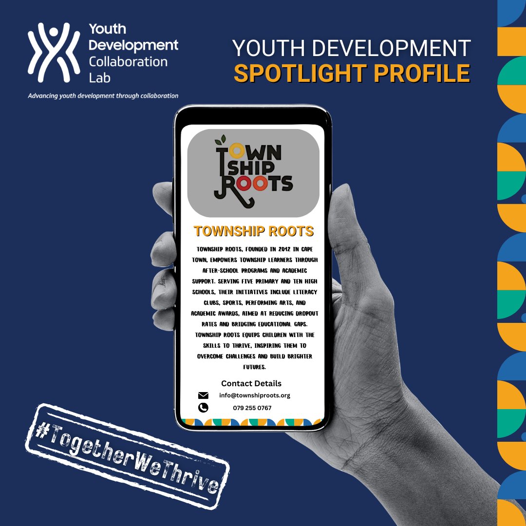 YD Co-Lab (@ydcolabza) on Twitter photo Member Spotlight: <a href="/townshiproots/">Township Roots</a>
Empowering learners with after-school programs in literacy, sports, arts & academics, bridging gaps & inspiring brighter futures.
๐ townshiproots.org
Join the YD Co-Lab network: ydcolab.org.za/membership/
#TogetherWeThrive #YDCoLab Member Spotlight: <a href="/townshiproots/">Township Roots</a>
Empowering learners with after-school programs in literacy, sports, arts & academics, bridging gaps & inspiring brighter futures.
๐ townshiproots.org
Join the YD Co-Lab network: ydcolab.org.za/membership/
#TogetherWeThrive #YDCoLab