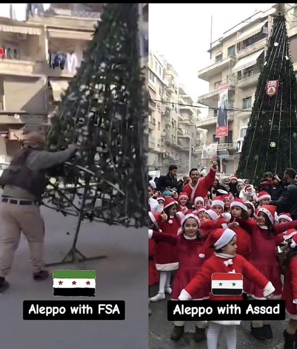 falc313's tweet photo. حلب مع الأسد _ حلب مع ما يسمى هيئة تحرير الشام القاعدة https://t.co/HWziPrIgMT