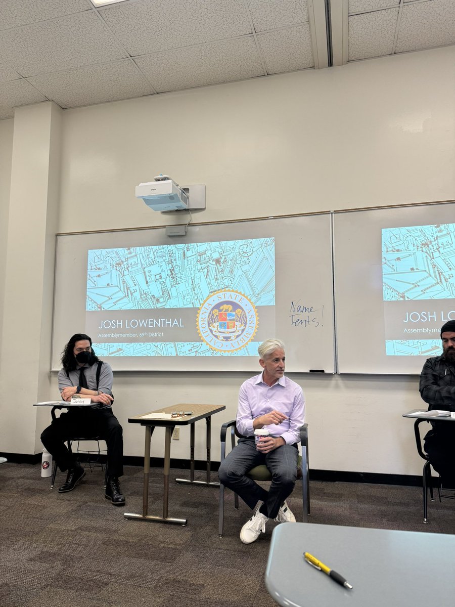 Thank you to <a href="/AsmLowenthal/">Assemblymember Josh Lowenthal</a> for taking the time to speak to Prof. Laura Curran’s Human Resources Management class this evening &amp; answer student questions about the legislature, business, and your career. 

It was a treat to have you back on campus &amp; in the classroom. 

#GoBeach!