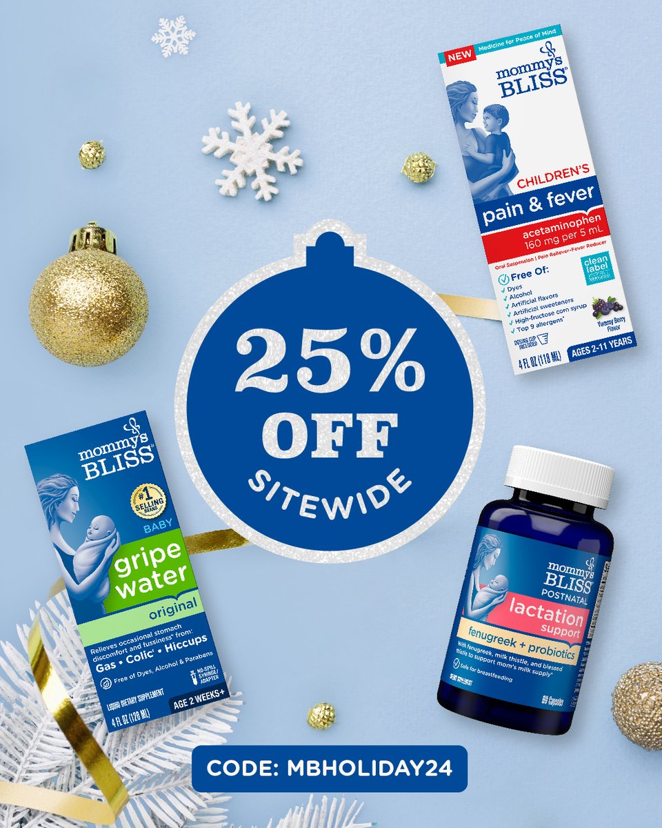 MommysBliss's tweet photo. Be a gifted giver or a gifted keeper 🎁! Load up on all the bliss your sleigh can hold - all 25% Off Sitewide! Tap the link below to shop ‘til your cart’s content and use code MBHOLIDAY24:

https://t.co/XhWeLNtwQC https://t.co/FH7upt2Tj5