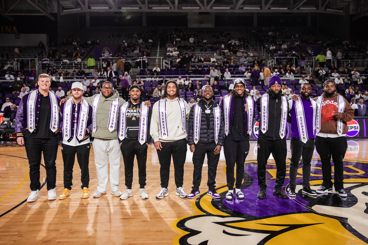 Our graduating seniors were recognized this evening at the <a href="/ecubasketball/">East Carolina Men’s Basketball</a> game 🏴‍☠️
