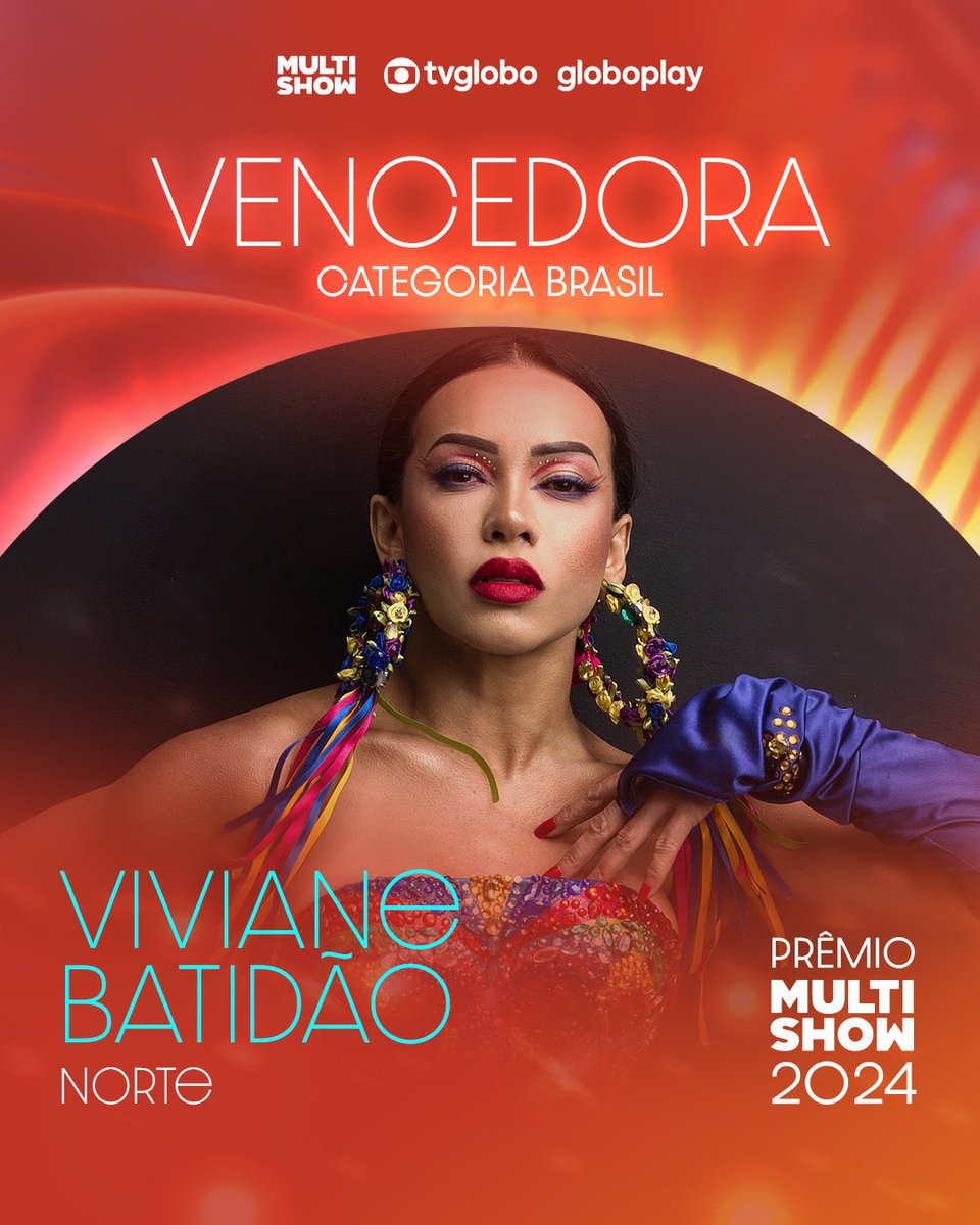 multishow's tweet photo. Simplesmente ela! Representando, Viviane Batidão vence o #PrêmioMultishow na categoria Brasil 🏆 https://t.co/0ivr5SRPKY