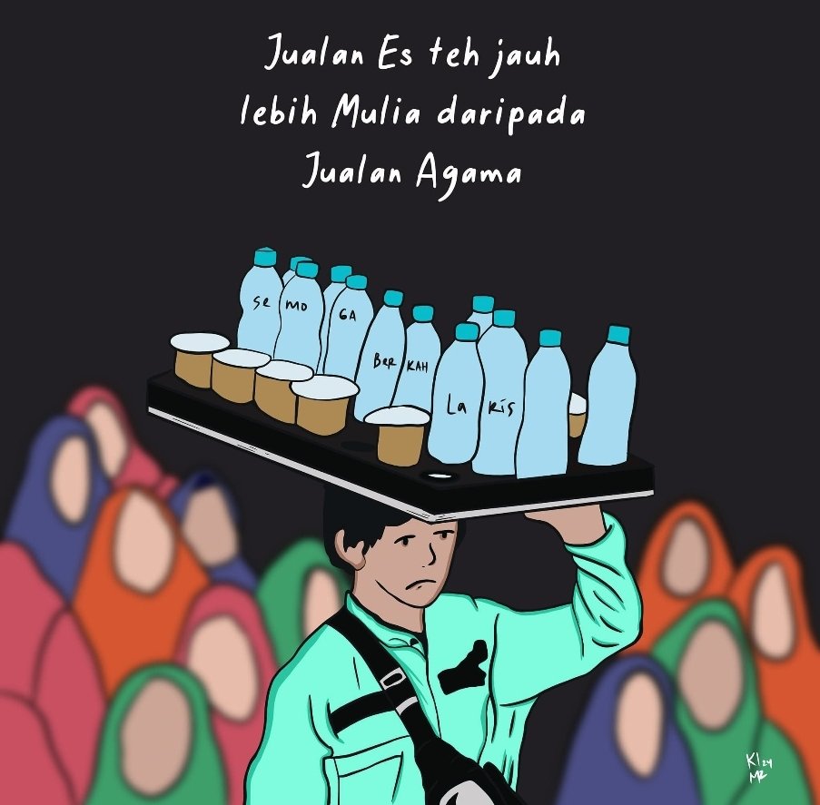 Jika ceramah agama sudah menjadi komoditi, maka muncullah harga. Semakin jenaka-semakin mahal. Jangan heran jika sebagian penceramah justeru tidak memperkaya ilmu tapi hanya berusaha lucu. Saya juga sering ceramah tapi menolak diberi honor, karena malu dengan meme di bawah ini.