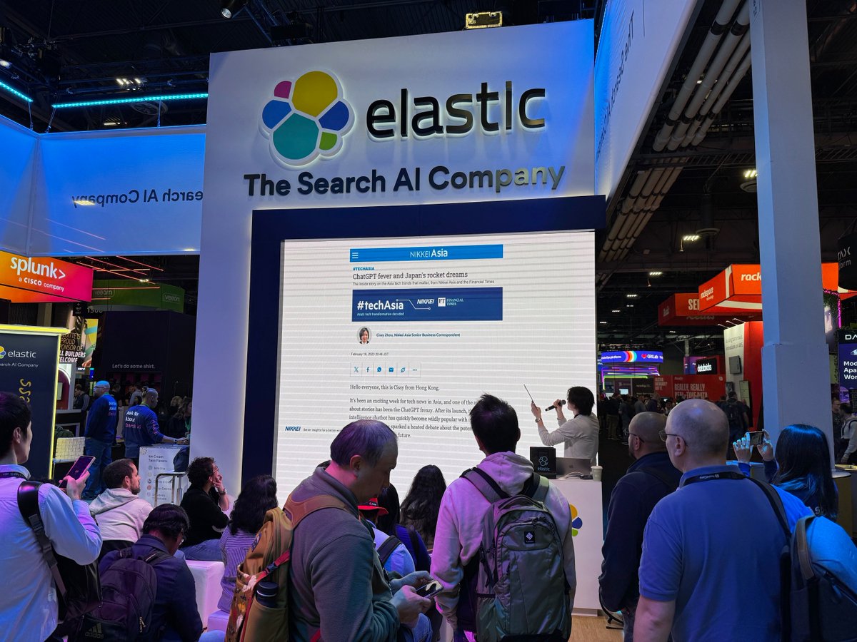 elastic's tweet photo. Customer lightning talk from @nikkeideveloper, Japan’s largest business newspaper, at #AWSreInvent: "Empowering Customer Decisions with #elasticsearch: From Search to Generation" — PK (@xeraa) 1/3 https://t.co/2a0sXclusz