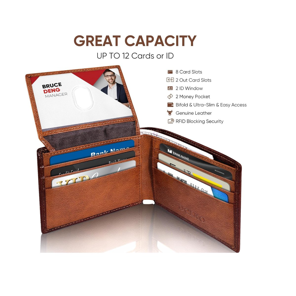 Slim Leather Men's #Wallet with Front Pocket RFID Blocking 
Bifold Minimalist Wallets with Flip 2 ID window, gift for men
#Amazon Link
amazon.com/dp/B0DDJC1KV1