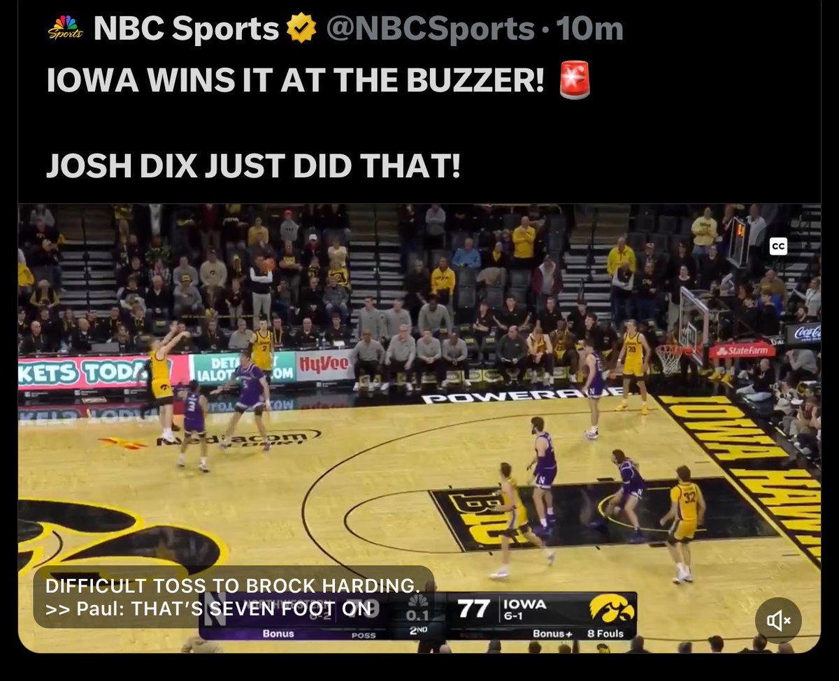 DavidEickholt's tweet photo. Same final score. Same side of court. Northwestern has to hate coming to Carver. 

And maybe moreso Jordan Bohannon and Josh Dix. https://t.co/UQT6iDge9Y