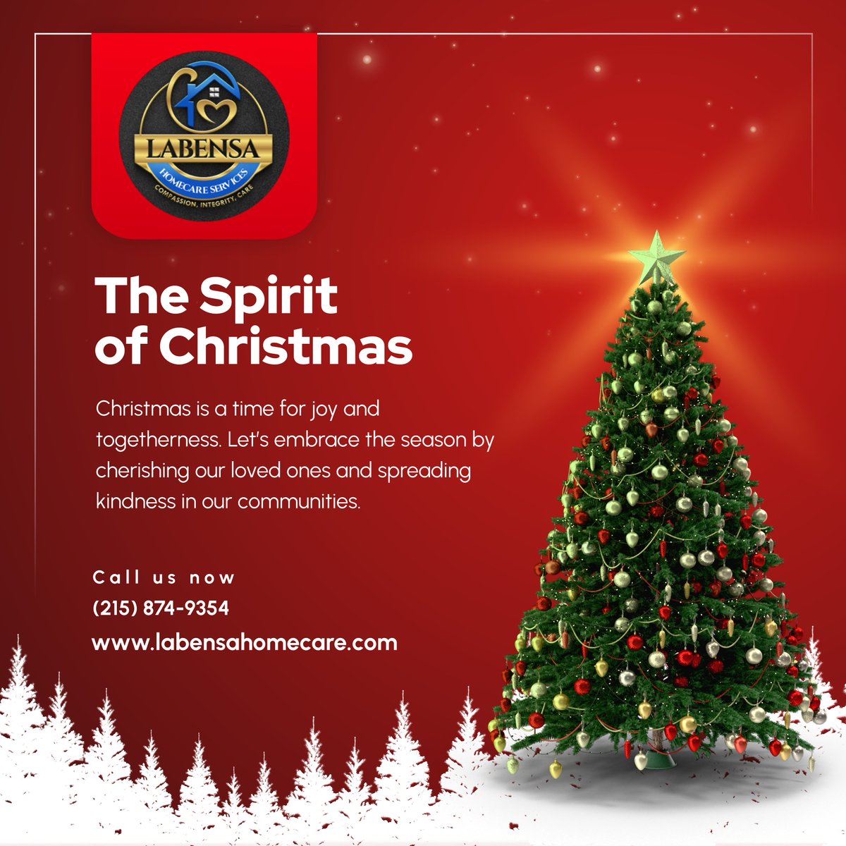 LabensaHomecare's tweet photo. The spirit of Christmas reminds us of the importance of family and compassion. We wish everyone a joyful and meaningful holiday season. Share love and kindness this Christmas! 

#MerryChristmas #DayOfSeason #ChristmasDay https://t.co/pOmNocgWhR