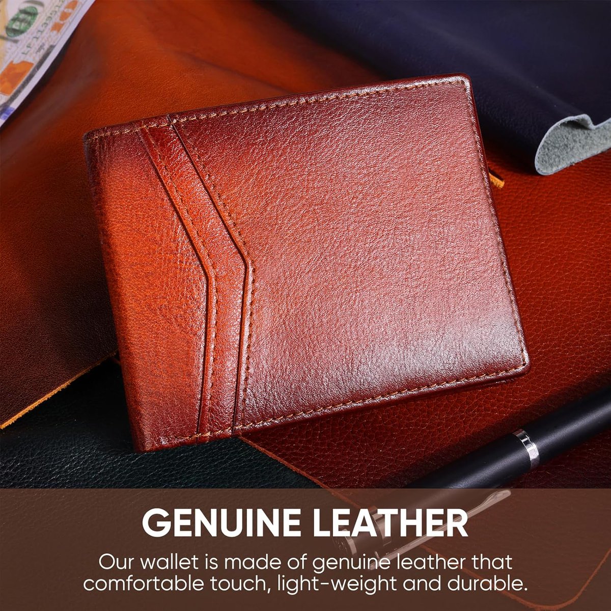 Slim Leather Men's #Wallet with Front Pocket #RFID Blocking 
Bifold Minimalist Wallets with Flip 2 ID window, gift for men
#Amazon Link
amazon.com/dp/B0DDJC1KV1