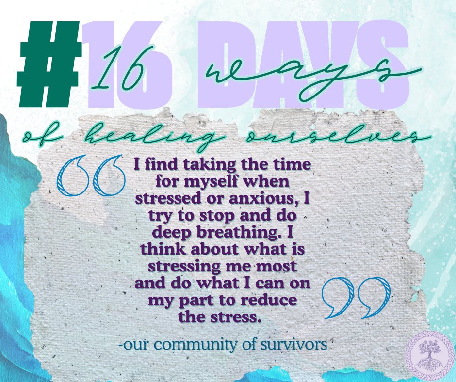 Day 9, shared with us by our community of survivors and healers. 
#16DaysOfActivismAgainstGenderBasedViolence #16DaysOfActivism #16WaysofHealingOurselves
mpssas.org
info@mpssas.com
Call our 24/7 anonymous helpline: 1-800-461-2929
Contact Linda - Intake:(705) 394-4089