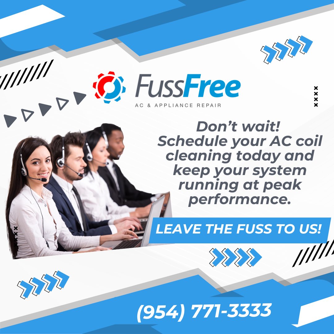 FussFreeAC's tweet image. Keep it cool! ❄️ Clean your AC coils every 6 months—or more often if you’re in a dusty area. Efficiency starts with maintenance! #ACtips #HomeComfort #maintenance #Florida
