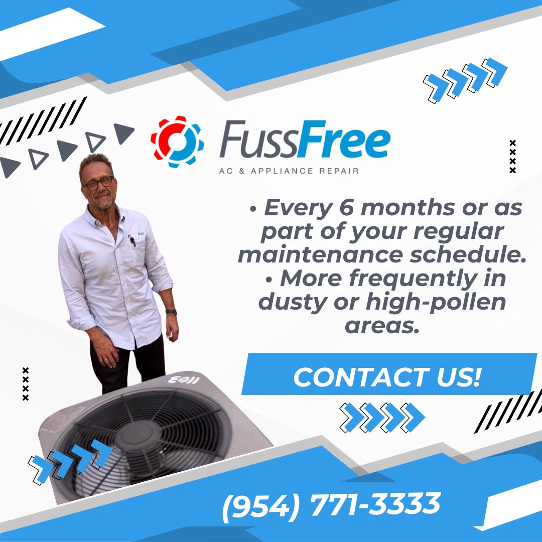 FussFreeAC's tweet image. Keep it cool! ❄️ Clean your AC coils every 6 months—or more often if you’re in a dusty area. Efficiency starts with maintenance! #ACtips #HomeComfort #maintenance #Florida