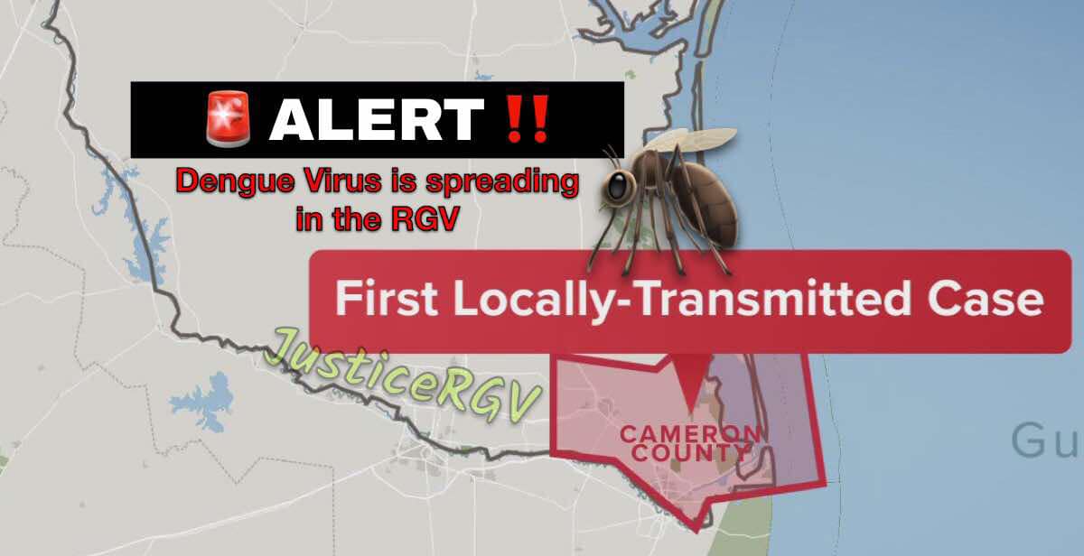 🚨The first case of locally acquired Dengue Virus in Texas was reported in the Rio Grande Valley, and it seems to be spreading. 

#JusticeRGV #publichealth #PSA #riograndevalley #CameronCounty
