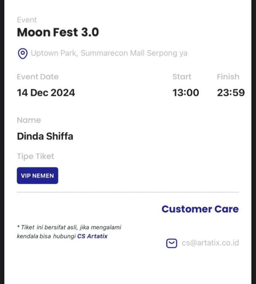 areum_jeram's tweet photo. wts!!! 2 tiket VIP moon fest 3.0
harga normal 250k jual 200k aja guys. yang mau bisa langsung dm
#wts #tiketkonser #konser #moonfest https://t.co/9TflYAV9jj