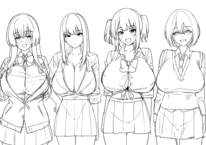 何かオリジナルでスケベ漫画描きたくてタイプの違う女の子のラフをねったりなどした。 