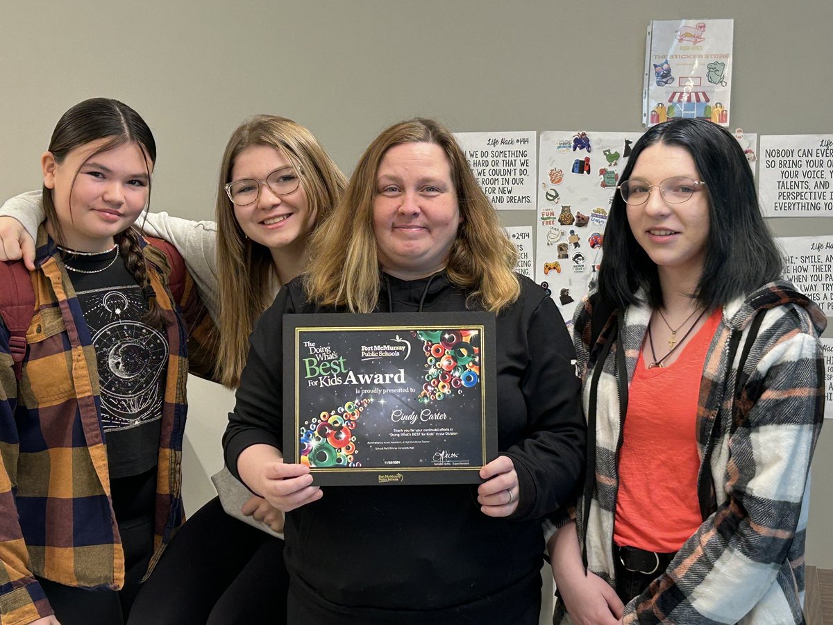 Congrats to Ms. Carter on a well deserved award! <a href="/FMPSD/">Fort McMurray Public School Division</a>