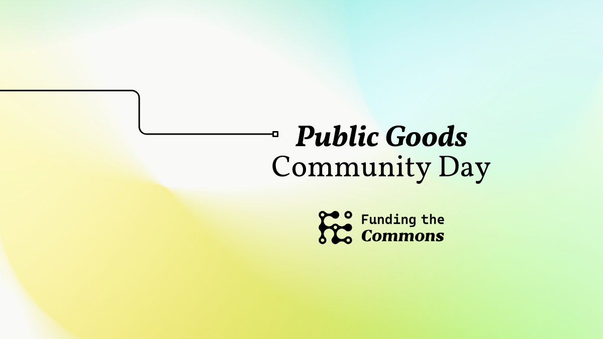 Funding The Commons (@fundingcommons) on Twitter photo Public Goods Community Day by FtC is happening Dec 5 in Bengaluru! 💛🇮🇳
Join us for lightning talks, chats, & workshops on Web3’s real-world impact. Shoutout to our India community, incl. <a href="/sejal_rekhan/">sejalrekhan.eth</a>, <a href="/TheDevanshMehta/">Devansh Mehta</a> & <a href="/NidhiHarihar/">Nidhi</a>, for organizing!
lu.ma/3eir0b44 Public Goods Community Day by FtC is happening Dec 5 in Bengaluru! 💛🇮🇳
Join us for lightning talks, chats, & workshops on Web3’s real-world impact. Shoutout to our India community, incl. <a href="/sejal_rekhan/">sejalrekhan.eth</a>, <a href="/TheDevanshMehta/">Devansh Mehta</a> & <a href="/NidhiHarihar/">Nidhi</a>, for organizing!
lu.ma/3eir0b44