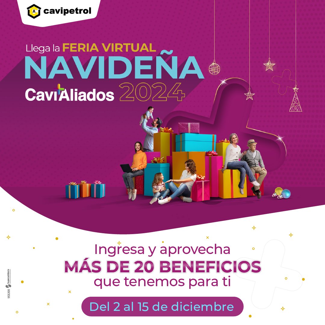 Cavipetrol's tweet photo. ¡Llega la Navidad Cavipetrol!
Disfruta de la Feria CaviAliados para comprar los regalos de toda la familia. 
Cuéntanos cómo organizas el tiempo y las finanzas en época navideña.
Conoce más ingresando aquí: https://t.co/EH6zJle6g0
#Regalos #CaviAliados #Cavipetrol #Navidad https://t.co/ZtekdGAt8r
