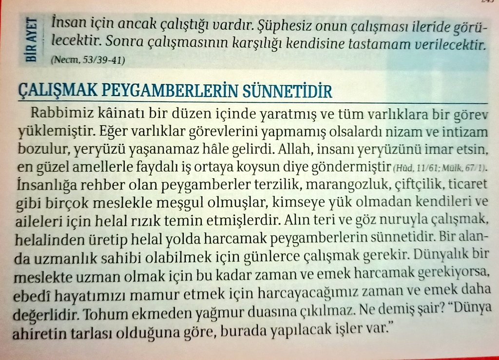 Bu yılın başından beri Diyanet Takviminden tekrar okumak isteyeceğim, hoşuma giden metinlerin olduğu günlerin yapraklarını arşivliyorum. Bu gece arşivimden hoşuma giden bir yaprağı paylaşmak istedim. 1 kişiye bile çalışma ilhâmı verirse ne mutlu.. ✨

📌 "İnsan için ancak